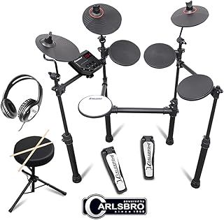 CSD100R 7-Piece Beginner Electronic Drum Kit with Sticks – Ideal Starter Electronic Drum Kit for Adults & Kids, Compact & Foldable with 6-Months Lessons Included