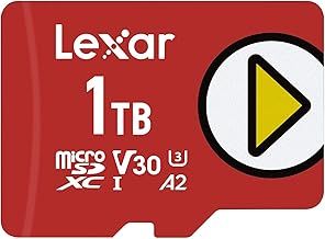 Lexar PLAY 1TB Micro SD Card, microSDXC UHS-I Memory Card, Up to 160MB/s R/100MB/s W, U3, V30, A2, C10 microSD TF Card for Nintendo-Switch/Portable Gaming Device/Smartphone/Tablet (LMSPLAY001T-BNNAG)