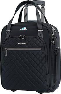 EMPSIGN Carry On Cabin Suitcase easyJet Underseat Approved Maximum Size Hand Luggage Case 2 Wheels Lightweight Bag 40x33.5x19cm, Black