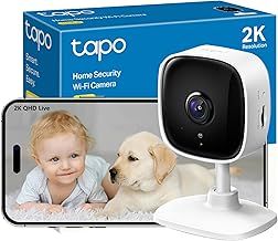 Tapo C110 2K 3MP Indoor Camera House Security Camera, WiFi Camera, No Monthly Fee, AI Detection, Dog Puppy Camera, Baby Camera Monitor, 2-way Talk, Advanced Night Vision, Works with Alexa & Google