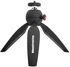 Manfrotto MTPIXIMII-B, PIXI Mini Camera Tripod with Handgrip for Compact System Cameras, for DSLR, Mirrorless, Video, Made in Italy, Technopolymer and Aluminium, Table Tripod, Black