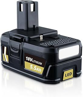 18V 5.5Ah Replacement for Ryobi 18V Battery Compatible with Ryobi Power Tool P108 RB18L50 RB18L40 RB18L25 RB18L20 RB18L15 RB18L13 P102 P103 P104 P105 P106 P107