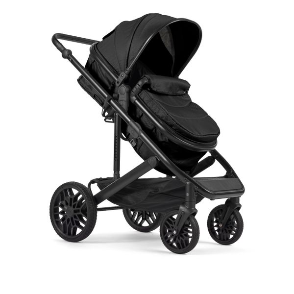 Lejoux™ Avant Baby Pushchair Travel System – Larger Foldable Stroller with Carrycot, 5-Point Harness, Adjustable Seat, Oversized Basket & One-Hand Fold – Swivel Wheels & Rain Cover Included (Black)