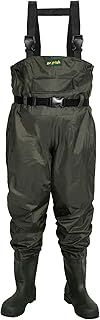 Dr.Fish Fishing Waders UK Size 6-13 Include Simple Repair Kit Waterpoof Chest Waders With Boots for Man Women Crosswater with Belts for Fly Coarse Carp Fishing Gardening Farming Hunting