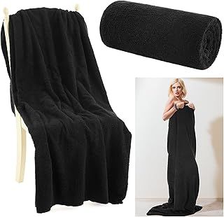 Sauna Towel - Classic Organic Cotton Black Sauna Blanket Insert - Absorbent & Reusable - 35.43 x 70.87 Inches