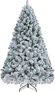 Yaheetech 5ft Christmas Tree Snow Flocked Artificial Tree Holiday Decorative with Foldable Stand 532 Tips