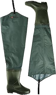 Shakespeare Sigma Nylon Lightweight Waterproof Hip Waders with Boots for Men and Women - For Wading , Fly Fishing , Hunting , Muck Work, green