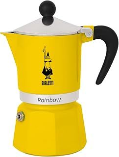 Bialetti Rainbow Caffettiera Colorata, Alluminio, Giallo, 3 Tazze