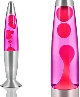 Magic 16” Lamp - Aluminium Soothing Colour Motion Wax and Liquid - Novelty Retro Fun Gadget Gift for Home Bedroom Desk Table Decoration Mood Relaxation Light (Pink Wax/Purple Liquid)