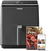 COSORI Smart Air Fryer Oven Dual Blaze 6.4L, Double Heating Elements, Cookbook, No Shaking & No Preheating, APP Control, 12 Functions, Air Fry, Roast, Bake, Reheat, Dishwasher Safe