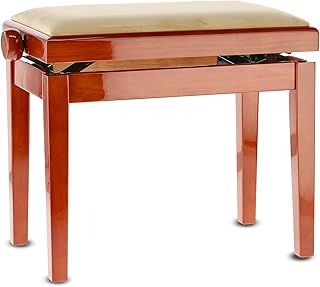 GEWA piano bench Deluxe, solid wood, height adjustable cherry high gloss
