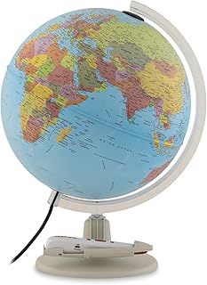 Parlamondo | Interactive Globe for Children and Young People | Light-up and Rotating World Globe | Audio Music Pen | 6 Languages Available | Political Cartography | 30 cm Diameter