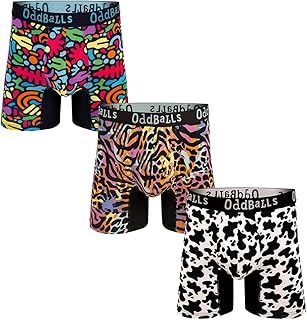 OddBalls | Mens Bamboo Boxers Multipack | 3 Pack | Anti Chafing | Mens Underwear | Moisture Wicking Fabric | Elastic Waistband