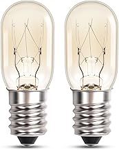 T20 E14 15W Fridge Bulb, -20°C Tolerant, AC 220-240V, Warm White 2400-2500K, Pygmy Bulbs SES Fridge Lighting Bulbs Small Screw E14 Salt Lamp Bulb Refrigerator Lights, 2PCS