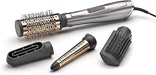 BaByliss Air Styler 1000W - All In One Hair dryer brush, Volumiser and Curler, Advanced Ionic Frizz-Control System, 4 Attachments, Copper/Grey, 2136U