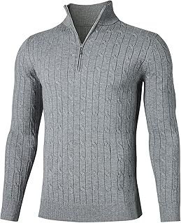 Fanient Men's Set-in Classic Sweater Half Zip Wool Sweater Casual Heavyweight Pullover Jumper Knitwear