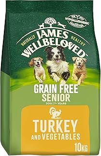 James Wellbeloved Complete Dry Grain Free Senior Dog Food Turkey and Vegetable, 10 kg