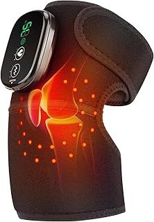 AFDEAL Heated Knee Massager with Red Light, Cordless Red Light Heated Knee Warp With Vibration, 3 Modes Heated Knee Support,Heated Knee Pad for Shoulder Elbow Knee, 1 Pack, Black