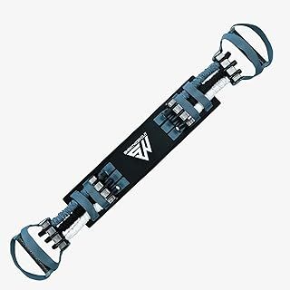 SmartWorkout - SMARTPRESS - Chest and Back Stretcher with Adjustable Resistance Bands up to 80 kg - 6 Short Bodybuilding Bands with Foam Frame and Progrip Handles