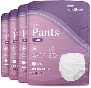 Amazon Basic Care Lady Pants Plus Medium – 28 Count (4 Packs of 7), White