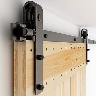 Sliding Barn Door Kit 6FT/183CM Black Heavy Duty Barn Door Sliding Hardware Track Kit for Single Wood Door 91.5CM Wide