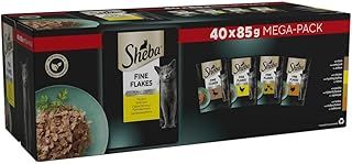 SHEBA - Adult Wet Cat Food Pouches- 40 x 85 g - Poultry - Bulk Cat Food Megapack - 40 Jelly Pouches