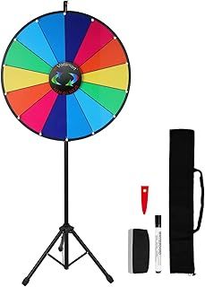 Voilamart 24" Prize Wheel 14 Slots Dry Erase Wheel of Fortune Spinning Wheel with Tripod Floor Stand for Spinning Game Party Pub Tradeshow