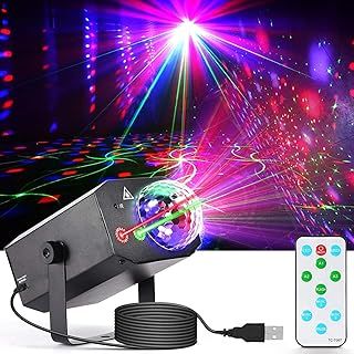 Disco Lights, Party Light Disco Ball with RG Light Show Sound Actived Dj Disco Lights for Parties Stage Club Rave Dancing Festival KTV Bar Birthday