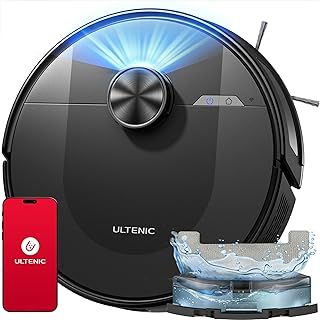 Ultenic D10 Powerful Robot Vacuum Cleaner with Mop 5000Pa, 15min Lidar Quick Map, Allergy Friendly, Carpet Auto-boost, Time Scheduled, Siri/Alexa/Google/APP Remote Control Hoover for Floor Pet Hair