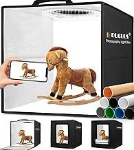 Light Box Photography 30cm/12"x12" Portable Photo-Box Booth, Mini Shooting Tent Kit with 120 LED Lights Dimmable, 8 Photo Backdrops for Product Photography