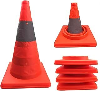 Annurssy 4 Pack 15.5 inches / 40cm Collapsible Pop Up Traffic Cones Safety Cones Road Parking Orange Warning Cones