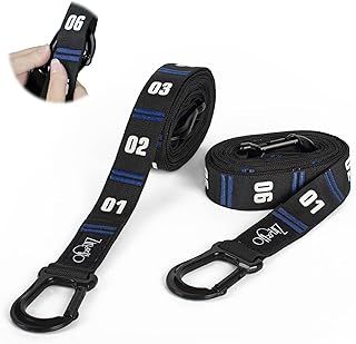 Zingtto Adjustable Numbered Straps for Gym Rings Steel Carabiner Quick Hook System Easy Set Up Only One Pair Straps