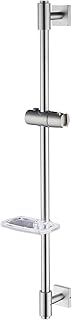 HomeHeng Shower Riser Rail 80CM, Wall Mounted Shower Slide Bar with Soap Dish Bracket Brushed Nickel Adjustable Shower Head Holder Bar for Bathroom, H811-80BN