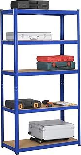 Yaheetech Garage Shelving Units - 5 Tier Heavy Duty Rack for Storage Metal Utility Shelves,180cm x 90cm x 40cm,175KG Per Shelf,Blue