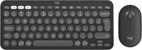 Logitech Pebble Keys 2 K380s, Multi-Device Bluetooth Wireless Keyboard + Pebble Mouse 2 M350s Slim Bluetooth Wireless Mouse, QWERTY UK - Graphite
