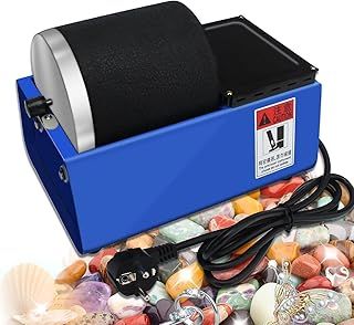 Electric Rock Tumbler Machine, Gemstones Polisher Rotary Rock Tumbler, Professional Rock Tumbler Kit with Leakproof Rubber Barrel, Durable Motor and Running Silently, for Crystals, Stone, Glass, Metal