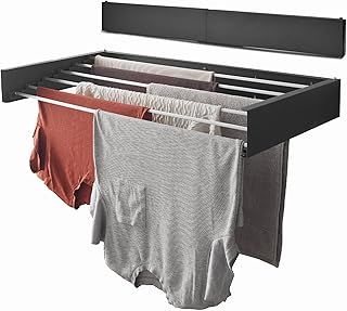 OurHouse Wall Mounted Clothes Airer, Indoor & Outdoor Retractable Clothes Drying Rack, Weatherproof, Foldaway, 6m Drying Space and 30kg of laundry, Easy install, Space Saving Drying (100cm Grey)