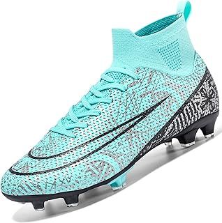 Donbest Mens Football Shoes Spike High Top Football Boots Astro Turf Trainers Soccer Cleats Boy's Professional Athletic Shoes