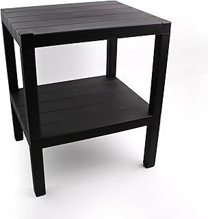 DIVCHI 2 Tier Side End Table Nightstand Coffee Tables Storage Bedside Office Living Room Bedroom Small Narrow Space Sofa Table (Black)