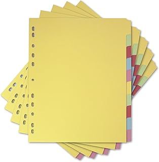 Elba A4+ (Extra Wide), 10 Part Card File Dividers, Assorted, 5 Packs of 10