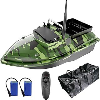 Bait Boats for Carp Fishing - Rc Fishing Bait Boat 2kg Loading with Spare Batteries Bait Boat Bag for Carp Fishing (Camo Green)