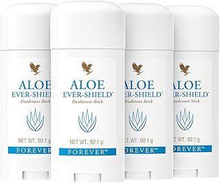 Forever Living Products Forever Aloe Ever Shield Deodorant stick, 92.1g, All day protection, Stain free, Vegetarian & Vegan friendly (bundle of 4)