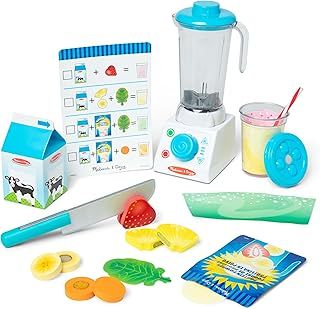 Melissa & Doug Smoothie Maker Blender Set | Role Play Toy for Children | Wooden Play food Toy | 3+ | Gift for Boy or Girl