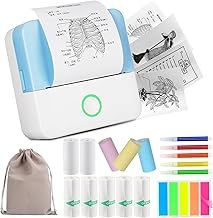 Mini Printer, Portable Inkless Label Maker Wireless Bluetooth Photo Printer for iOS & Android Sticker Printe Machine with 10 Rolls Thermal Paper