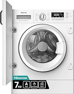 Hisense 3 Series WF3M741BWI Intergrated 7 KG Front Load Washing Machine - Durable Inverter | Quick Wash Baby Care | Wool - 14 Washing Programs 1400 RPM White- Energy Rating A