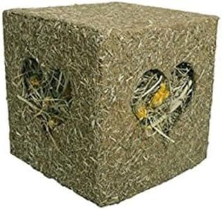 Rosewood Naturals I Love Hay Forage Cube, Small Animal Treat and Gnaw Toy for Rabbits, Guinea Pigs, Chinchillas, Degus, Hamsters, Gerbils, Mice and Rats - Large