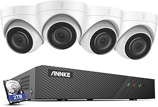 ANNKE PoE CCTV Camera System Outdoor, 4x 5MP Wired IP C500 Cameras Compatible with Alexa, 100 ft Night Vision, IP67 Waterproof, 8CH NVR CCTV Recorder with 2TB HDD, H500