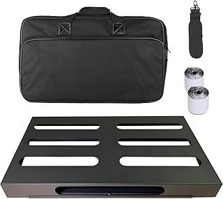 GOKKO Guitar Pedal Board 22" x 12.6" Guitar Pedalboard with Gig Bag and Mounting Tape (Build-in Power Supply Bracket)