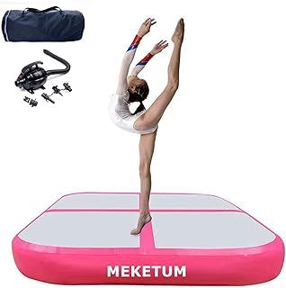 Air Roller Gymnastics Barrel Tumbling Mat Inflatable 60/75/90 CM Air Spot Tumble Track Mat Backbend Trainer with Electric Air Pump for Training/Yoga/Backflip/Home Use
