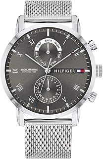 Tommy Hilfiger Mens Multi Dial Quartz Watch with Stainless Steel Mesh Strap